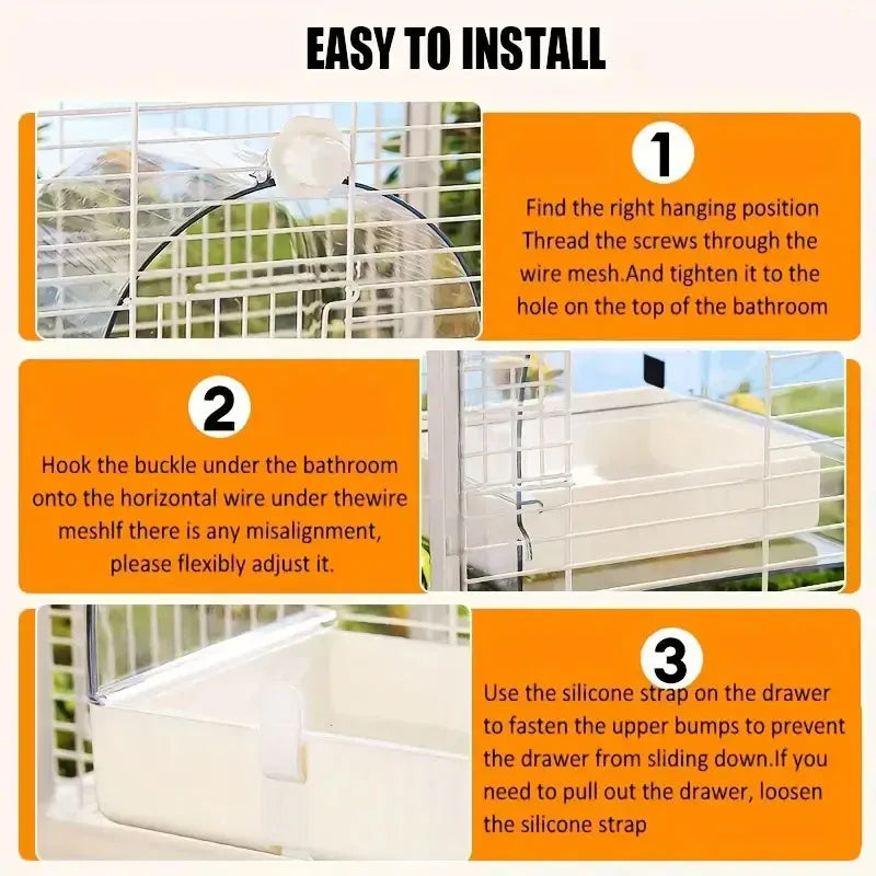 3-in-1 Parrot Cage Bath, Feeder & Nesting Box – product image 5 of 11