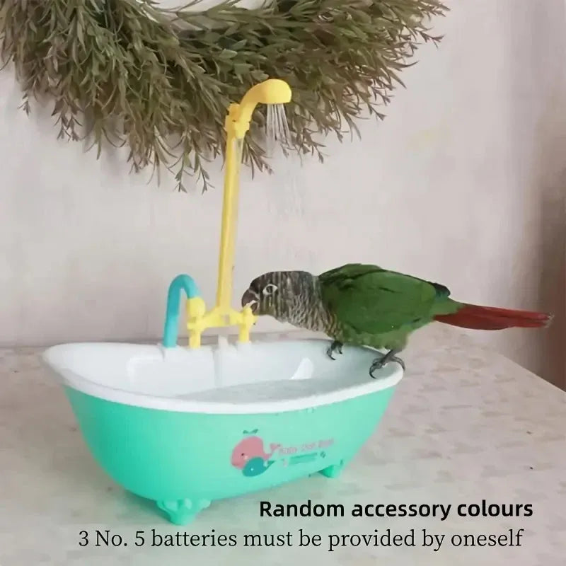 Electric Circulating Bird Bath with Rotating Faucet - Green, 26.5 cm