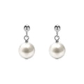 Simple Fashion Pearl Earrings Elegant High Grade Jewelry for Women Ladies - Silver