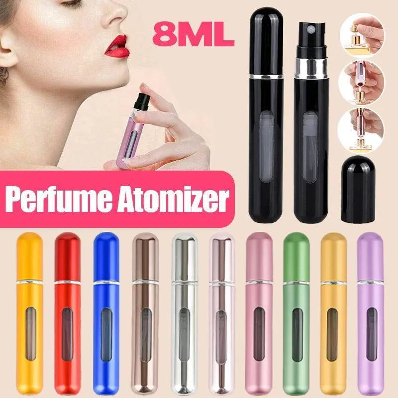 Portable Perfume Atomizer Spray Bottle 8ml Refillable Scent Pump for Travel Use - Blue