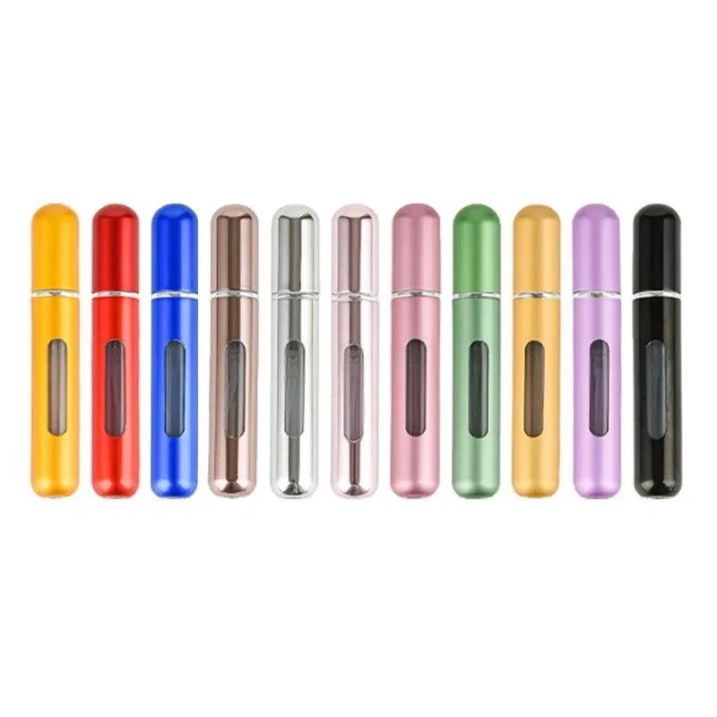 Portable Perfume Atomizer Spray Bottle 8ml Refillable Scent Pump for Travel Use - Gold