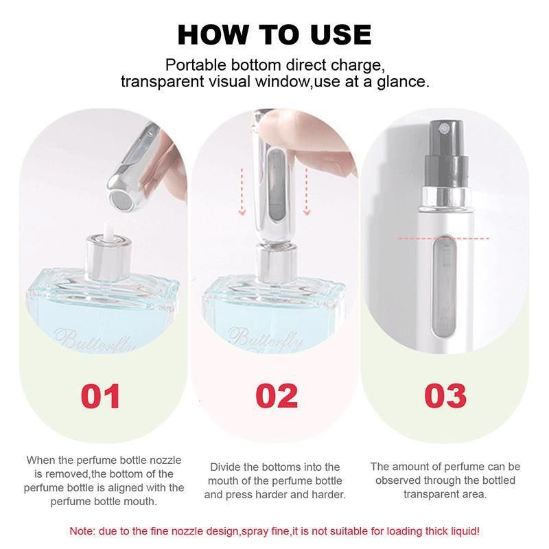 Portable Perfume Atomizer Spray Bottle 8ml Refillable Scent Pump for Travel Use - Matte Red