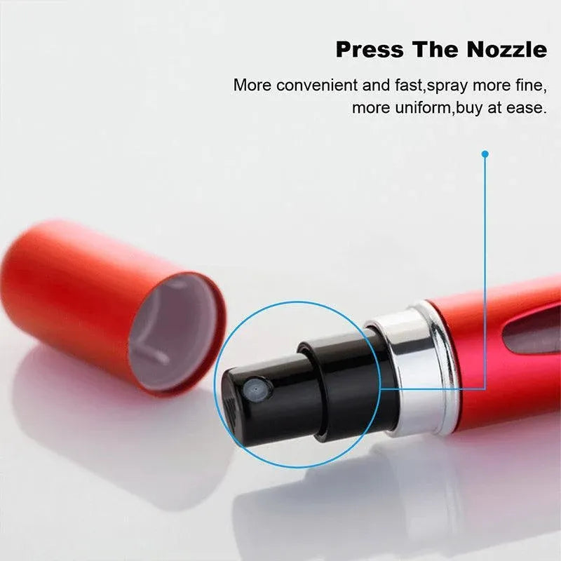 Portable Perfume Atomizer Spray Bottle 8ml Refillable Scent Pump for Travel Use - Silver