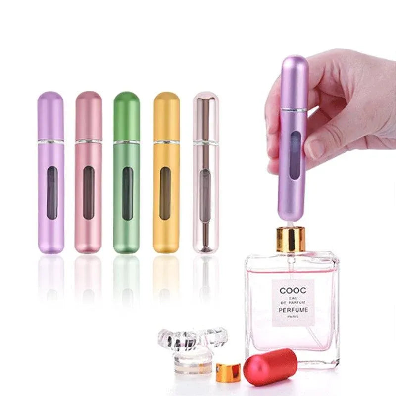 Portable Perfume Atomizer Spray Bottle 8ml Refillable Scent Pump for Travel Use - Silver