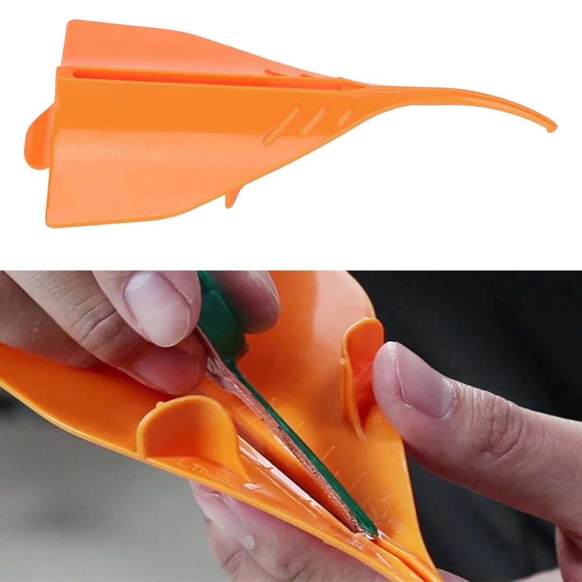 Topical Pet Treatment Applicator & Fur-Parting Tool - Orange, 14.5 cm