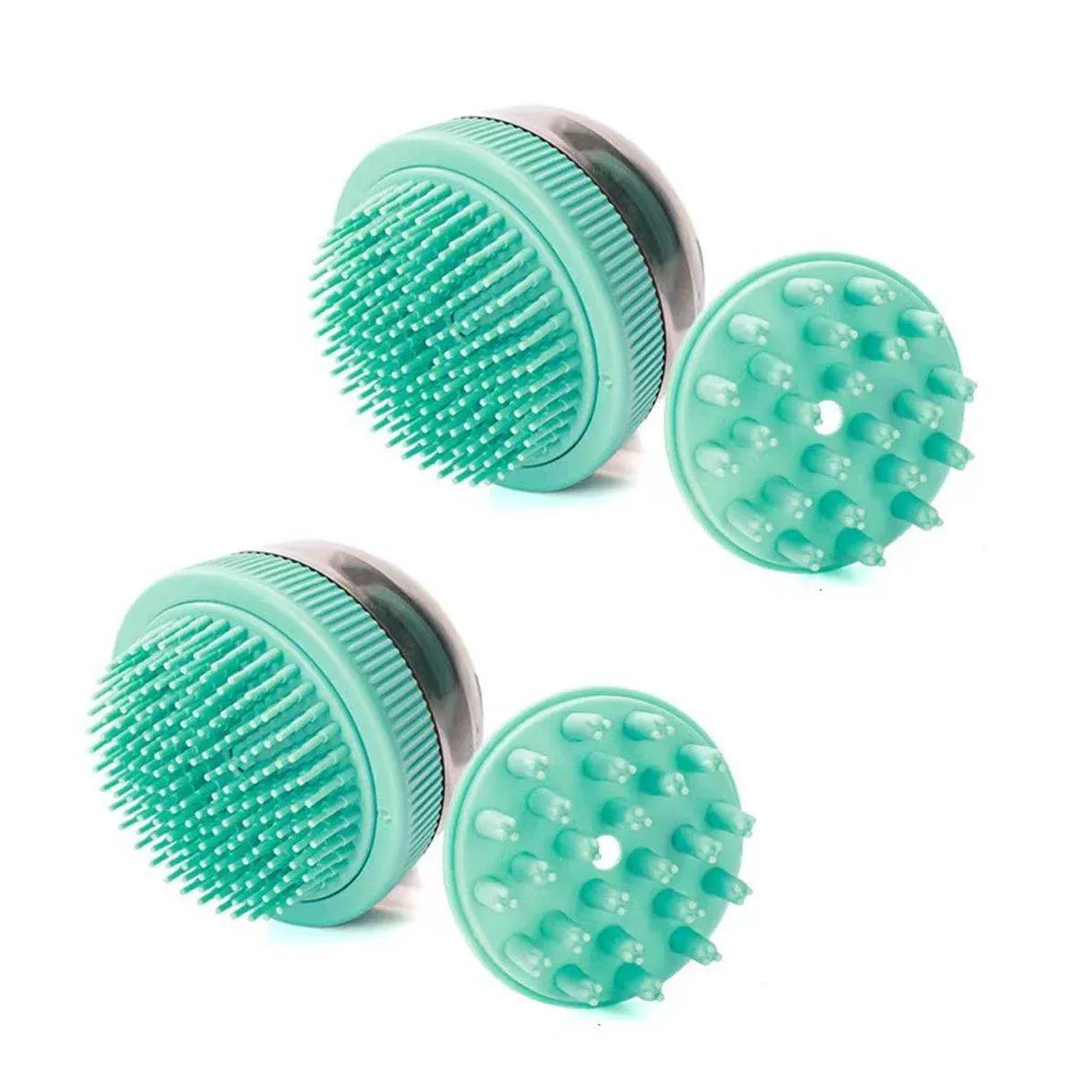 Pet Bath Massage Shampoo Dispensing Brushes, 2-Pack - Blue