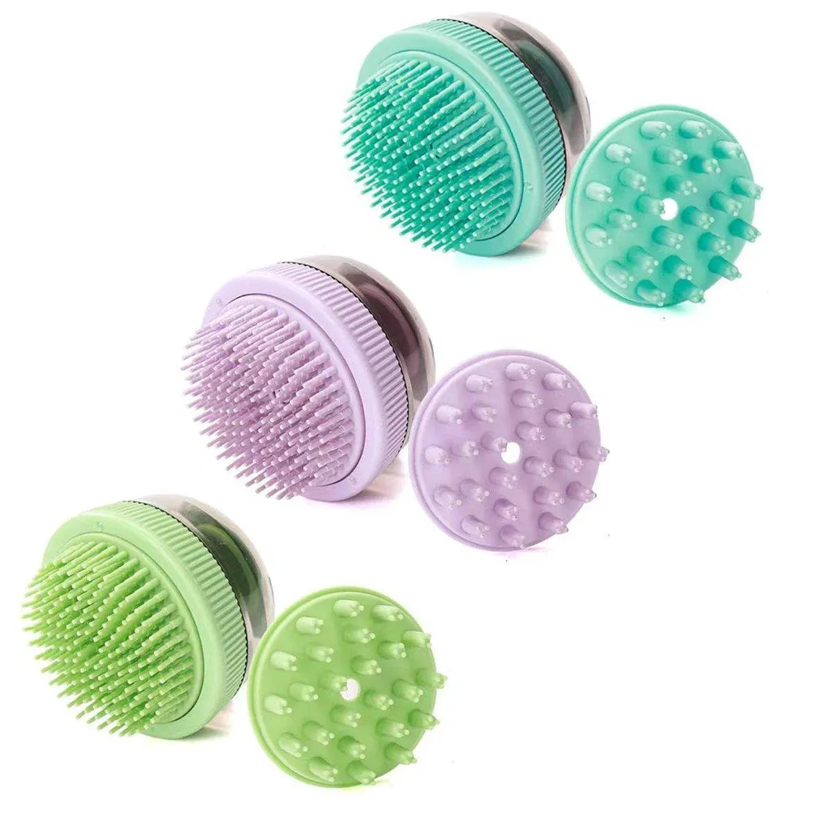 Pet Bath Massage Shampoo Dispensing Brushes, 2-Pack - Blue