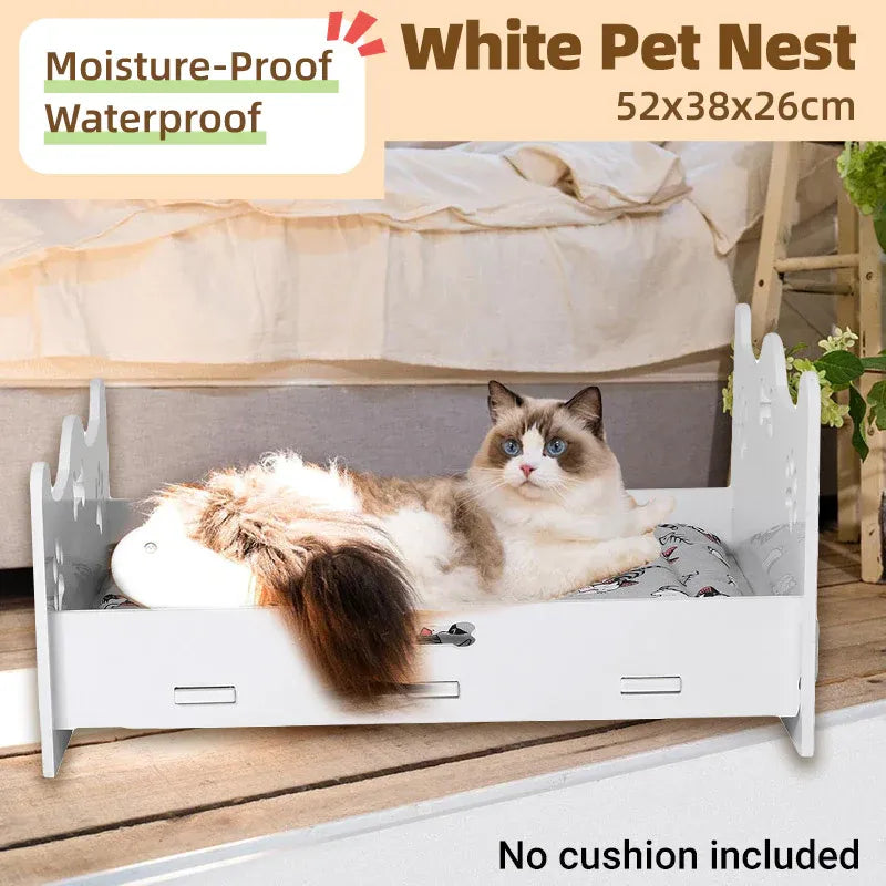 White Wooden Cat & Dog Bed - product photo 1 of 13