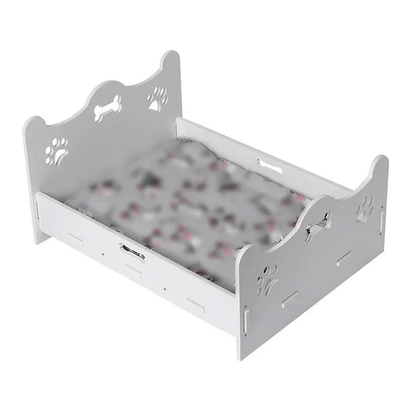 White Wooden Cat & Dog Bed - product photo 2 of 13