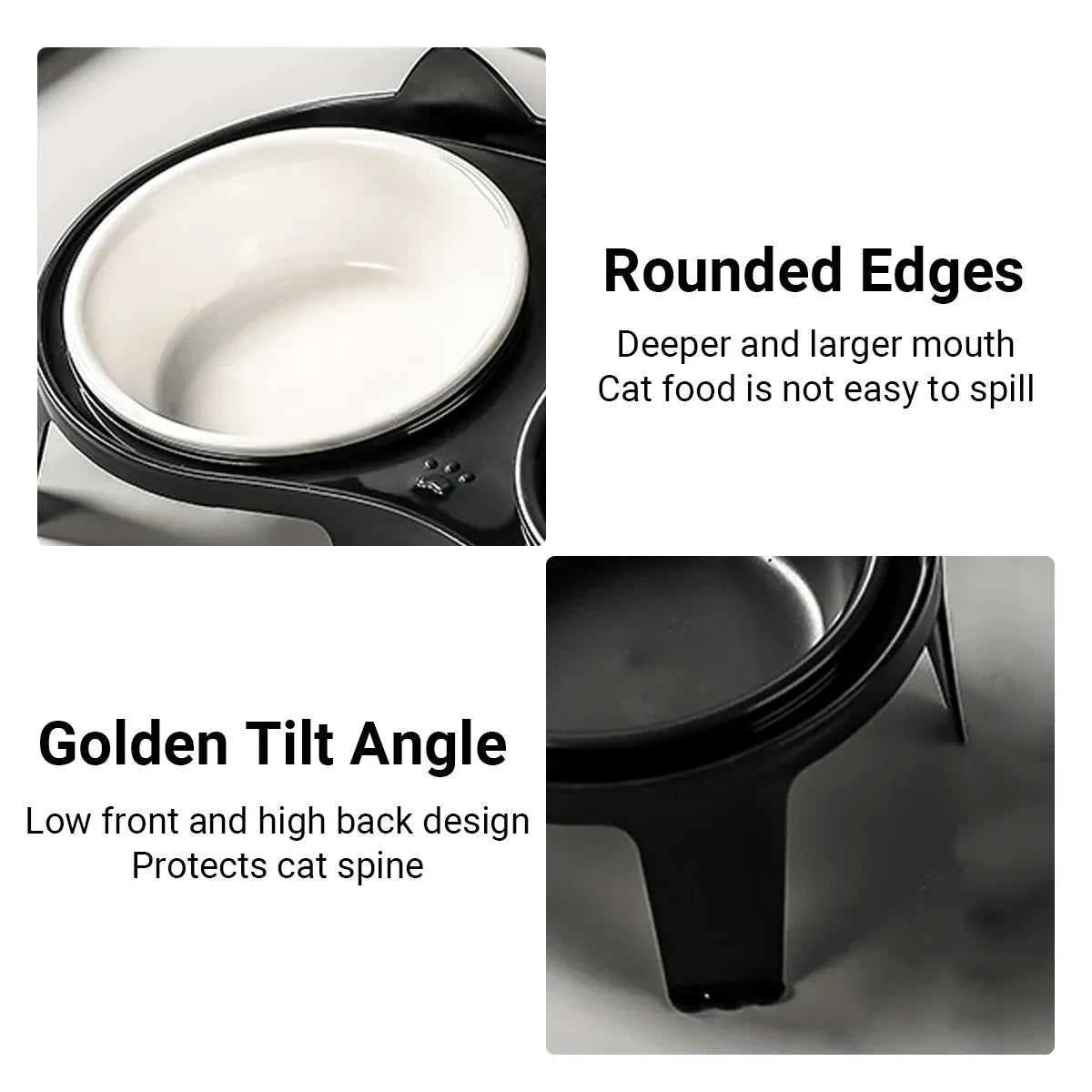 Raised Ceramic Double Pet Feeding Bowl Set with Stand - 28 cm