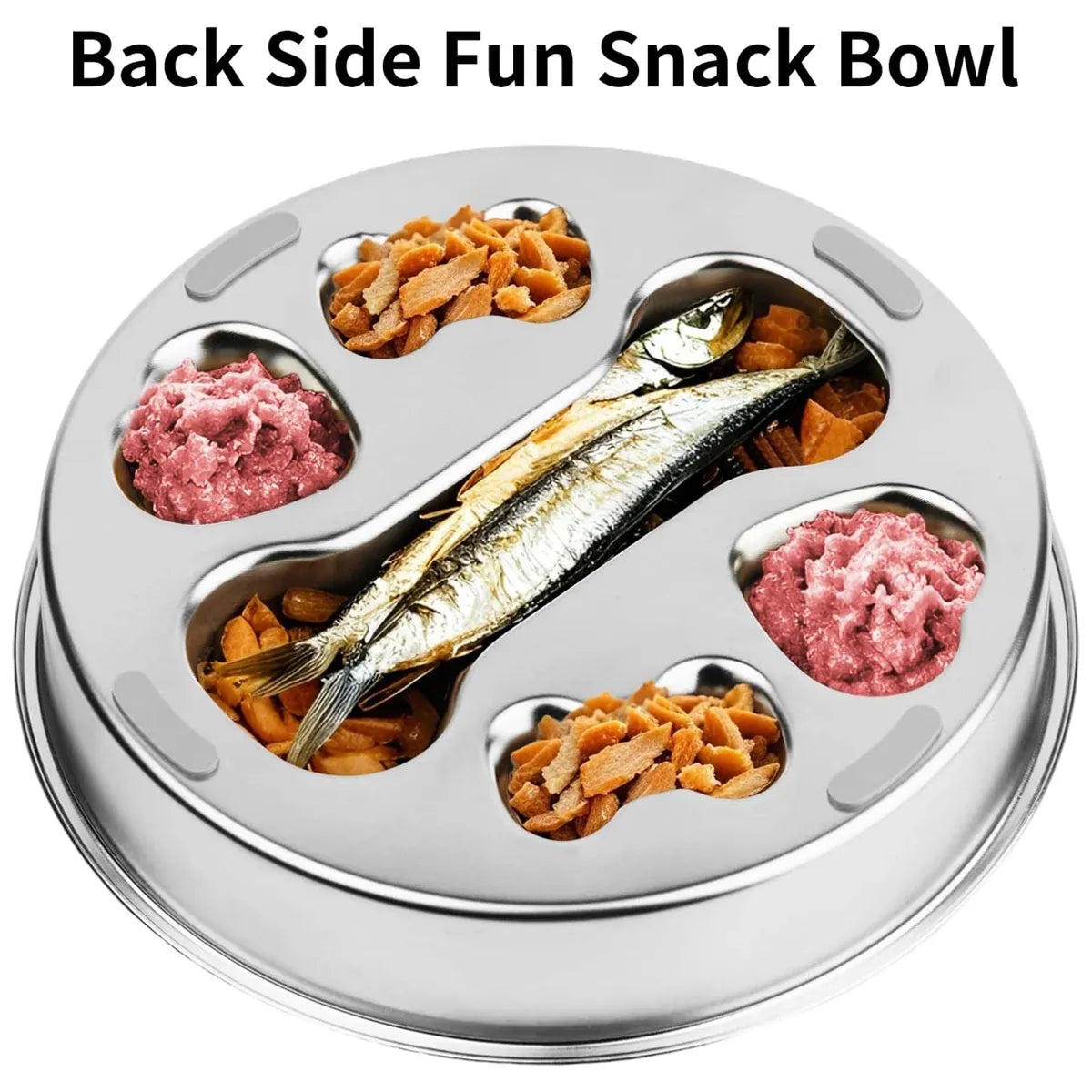 Stainless-Steel Pet Feeding Bowl – Silver, 22 cm