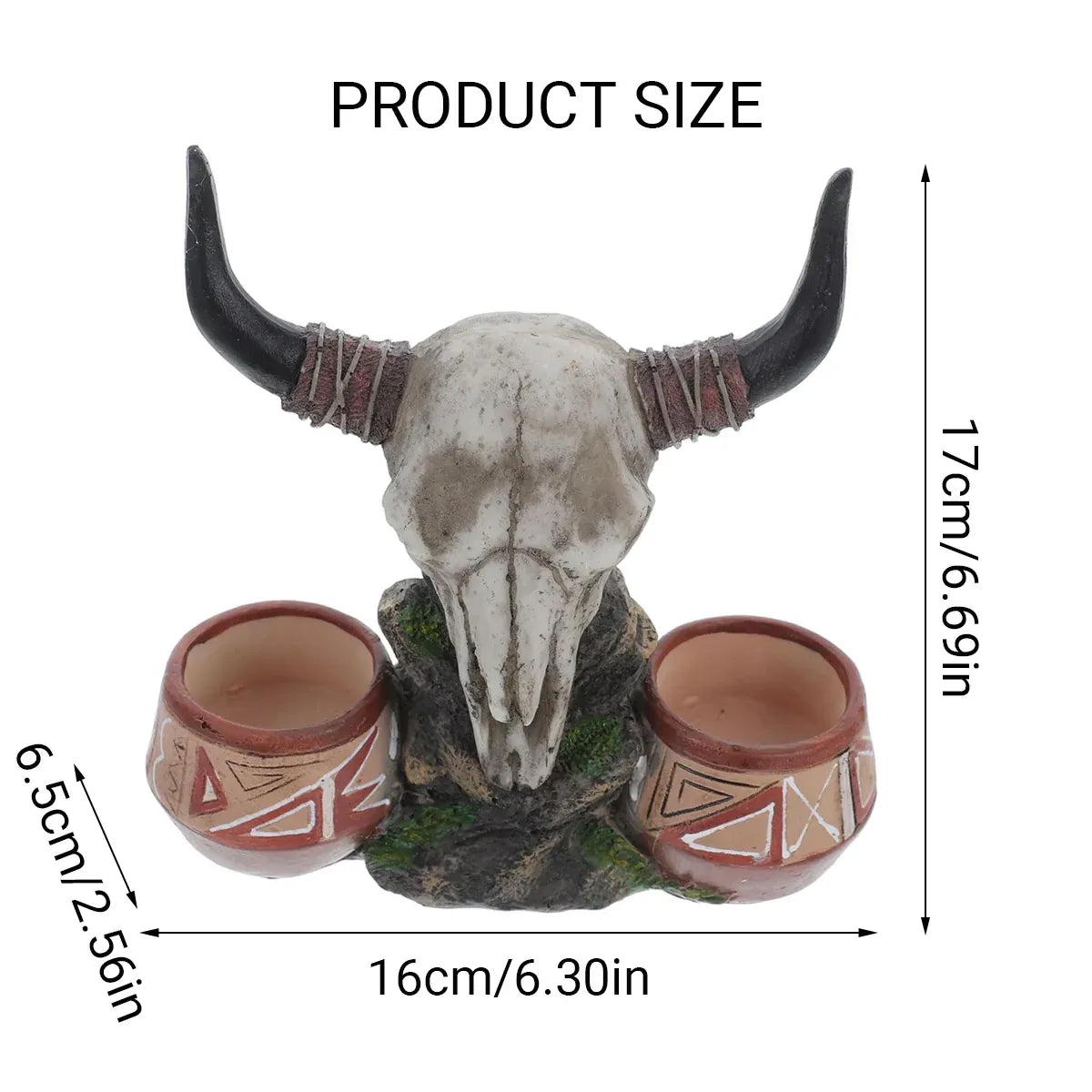 Bull-Skull Reptile Feeding & Water Bowl Display - 17 cm