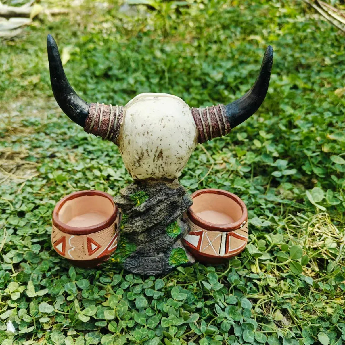 Bull-Skull Reptile Feeding & Water Bowl Display - 17 cm