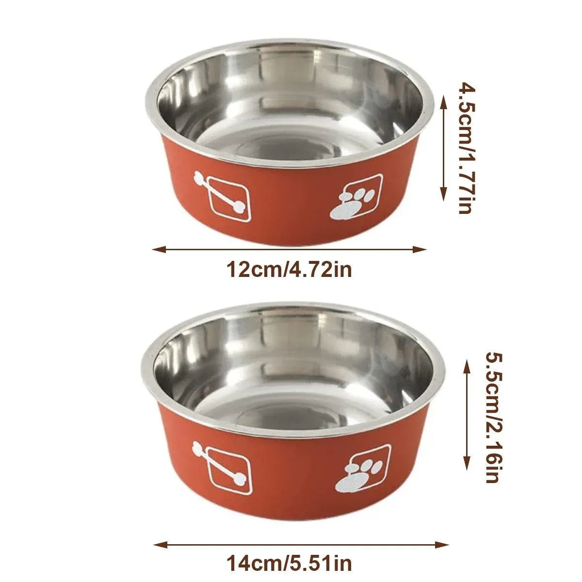 Hanging Stainless Steel Pet Feeding Bowl - Blue, 12 cm