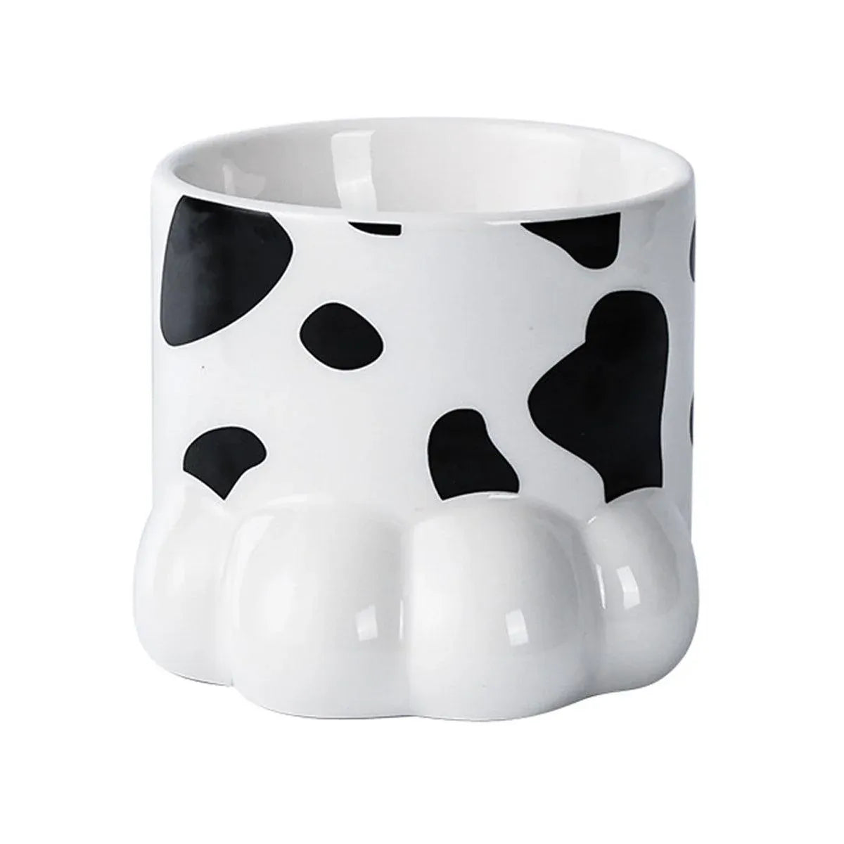Paw-Shaped Ceramic Cat Food & Water Bowl - White, 260 mL