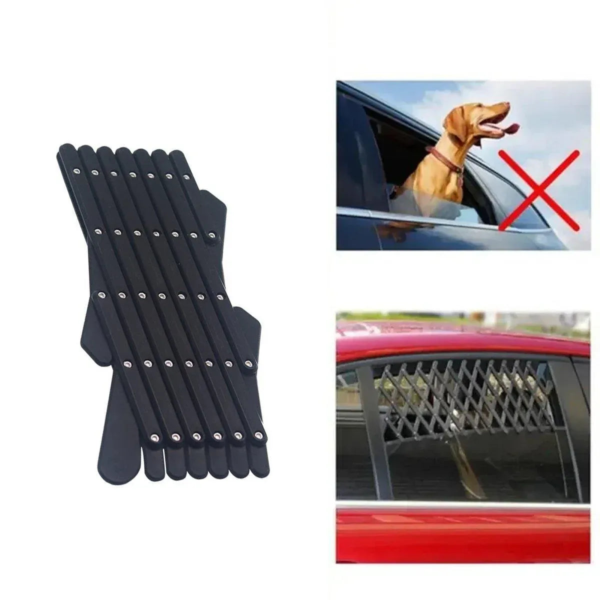 Ventilating Pet Car Window Barrier Panels - Large, 24 × 17.5 cm, 2-Pack