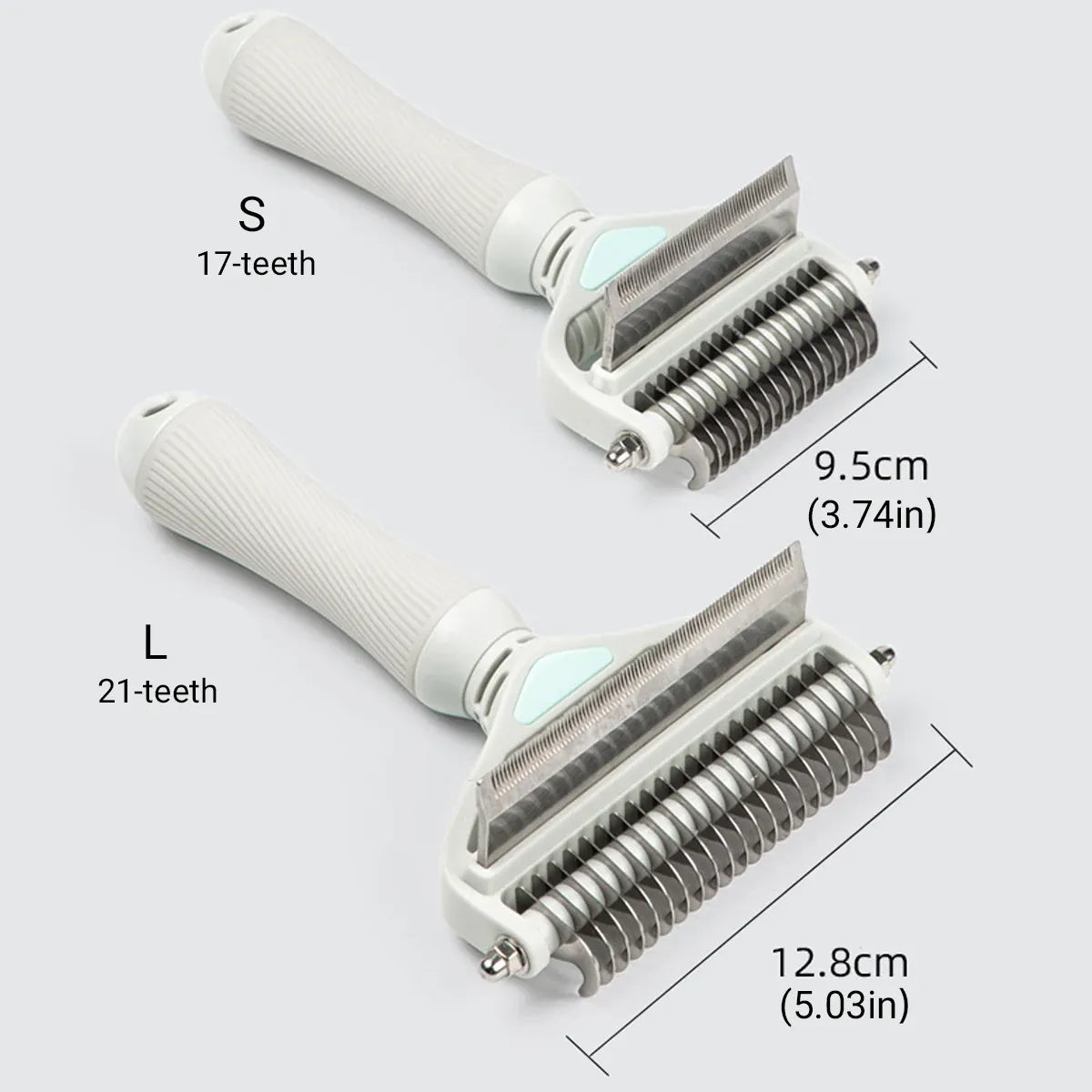 Three-in-One Pet Detangling & Shedding Comb - Grey, L