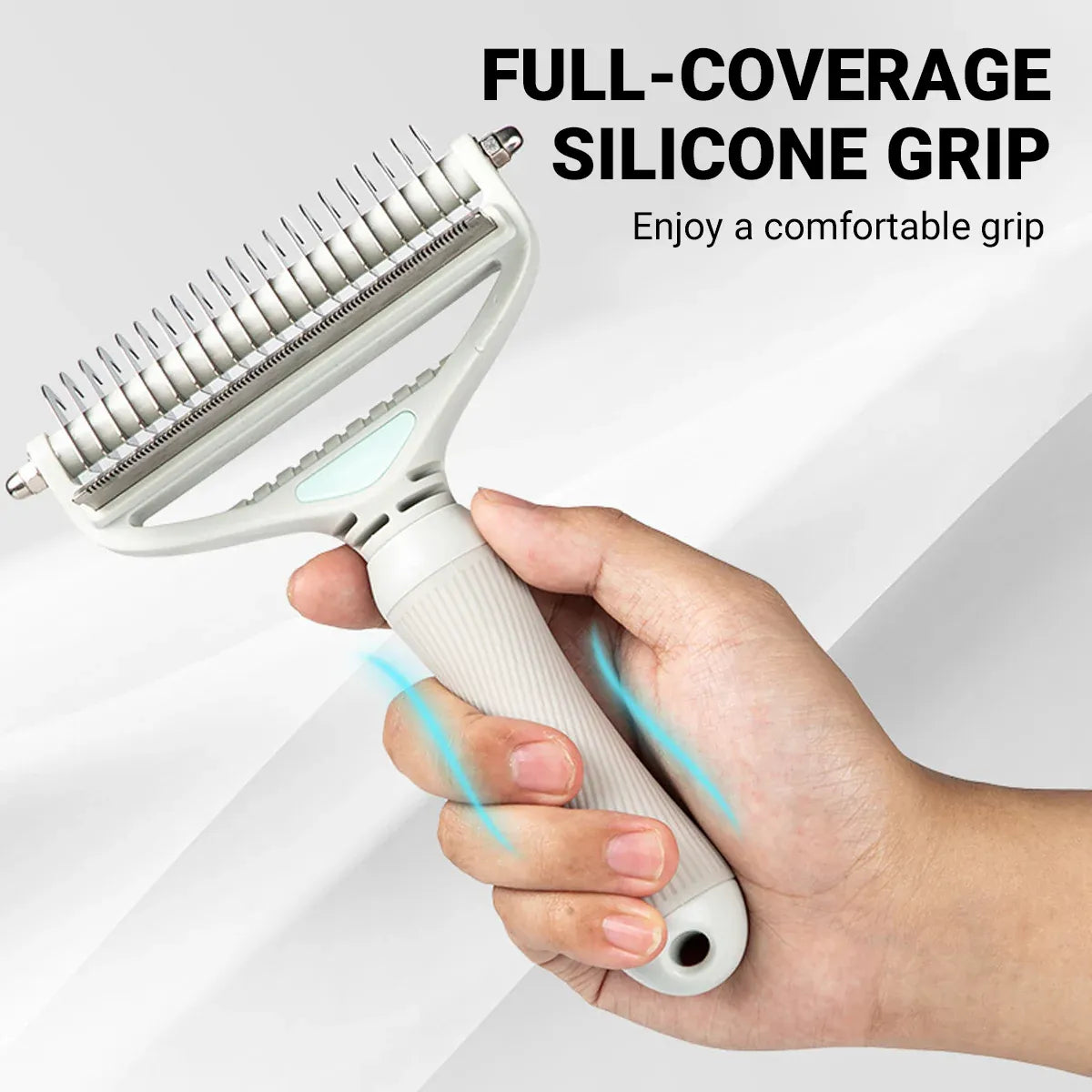 Three-in-One Pet Detangling & Shedding Comb - Grey, L