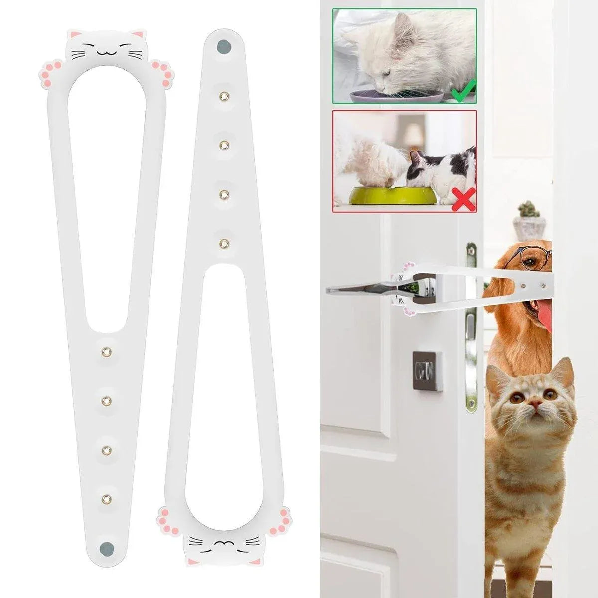 Adjustable Cat Door Gap Strap – Black, 2-Piece Set
