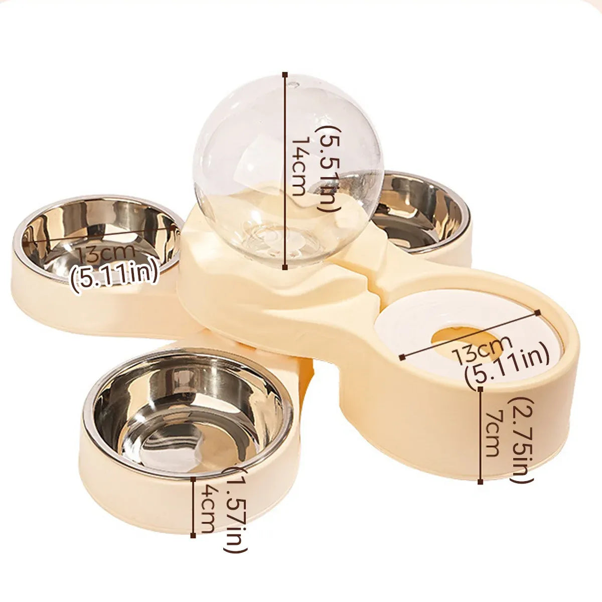 Multi-Pet Feeding Station with 1.5 L Water Dispenser & Bowls