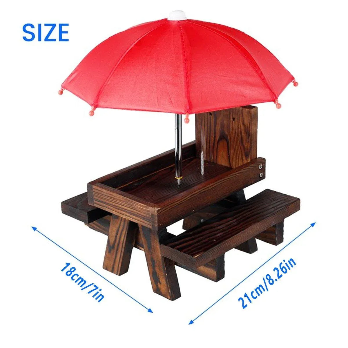 Outdoor Wooden Squirrel Feeding Platform - 18 × 21 cm