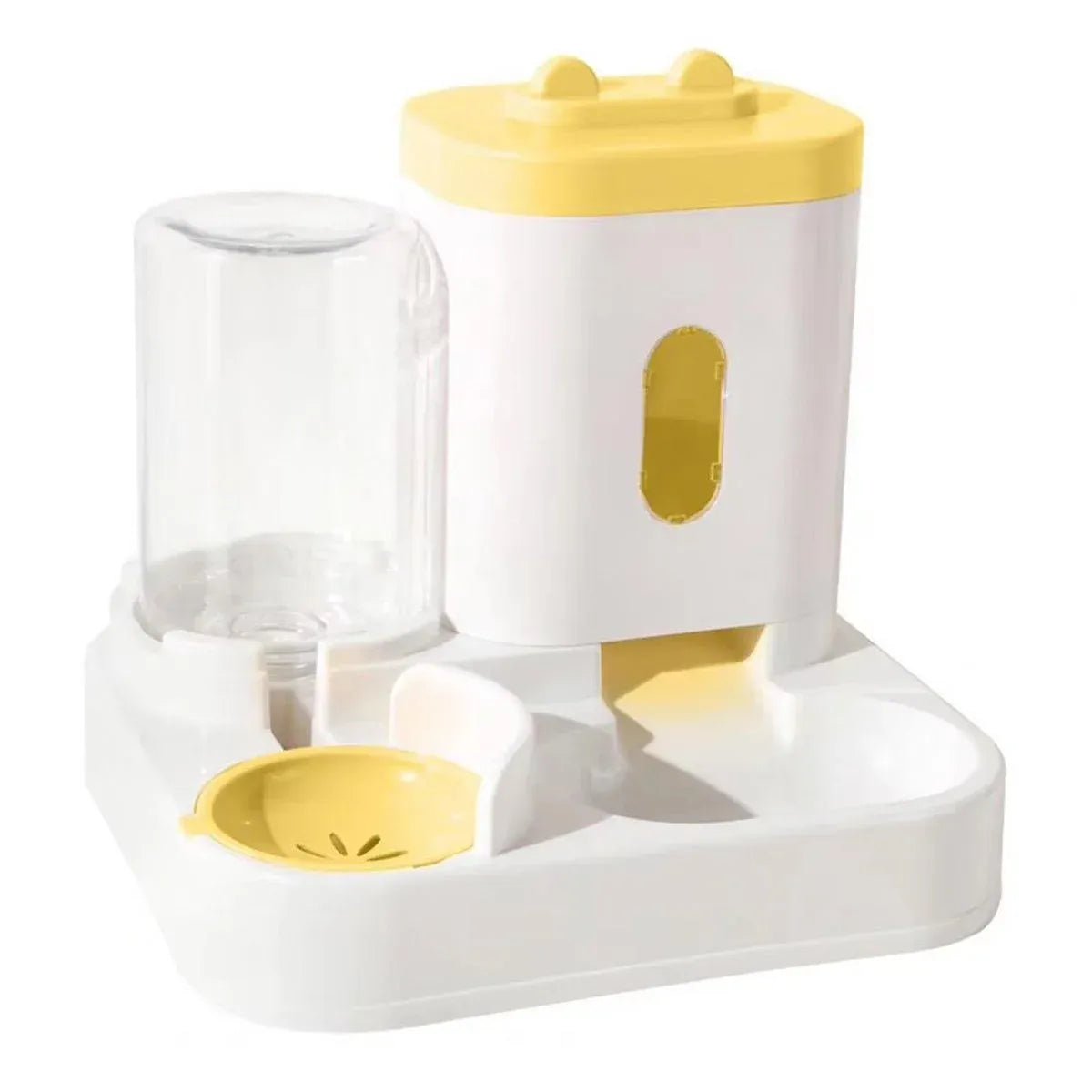 Gravity Pet Food & Water Feeder Station - Yellow, 2 L + 1 L