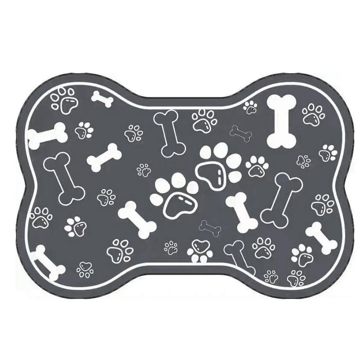 Absorbent Non-Slip Pet Feeding Placemat - Black, 40 × 60 cm