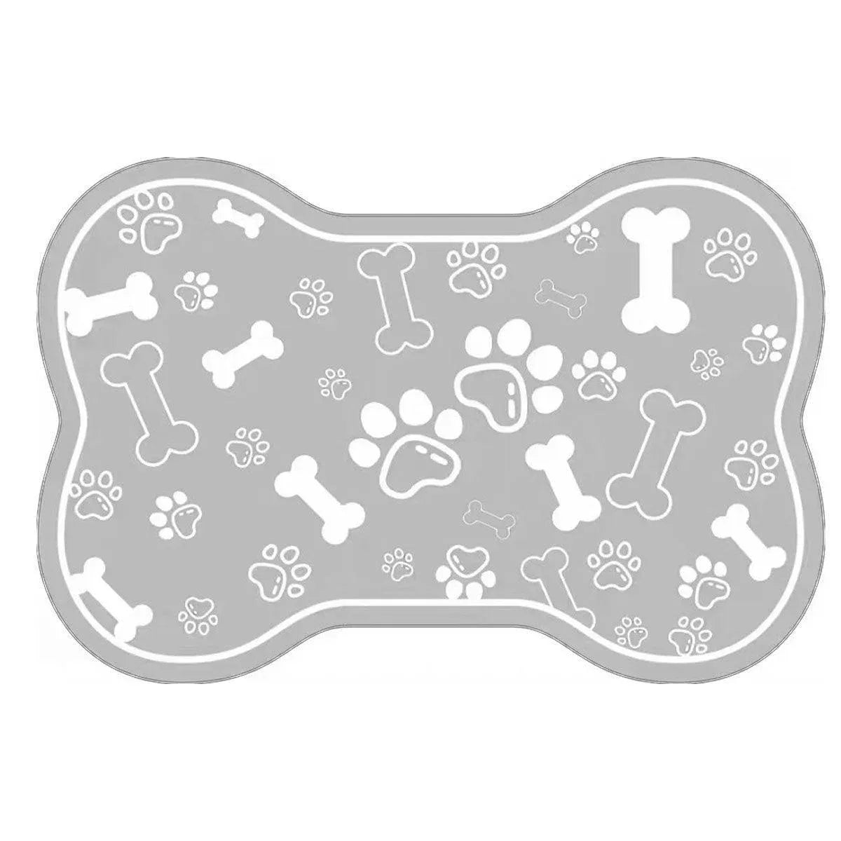 Absorbent Non-Slip Pet Feeding Mat - Grey, 60 × 90 cm