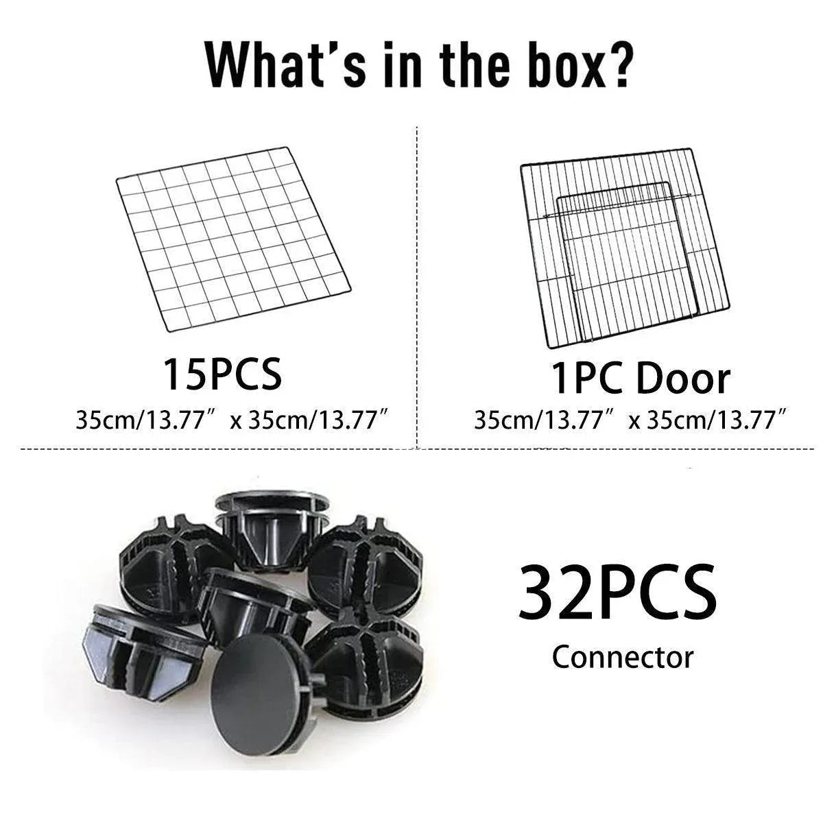16-Panel Indoor Cat Playpen & Cage - Black - product photo 4 of 15