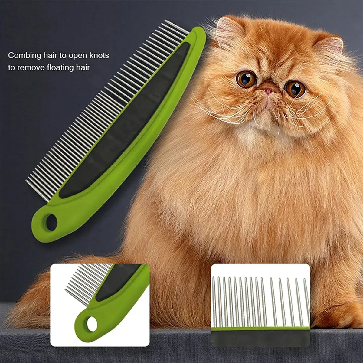 Three-Piece Pet Grooming Glove & Comb Set - Green