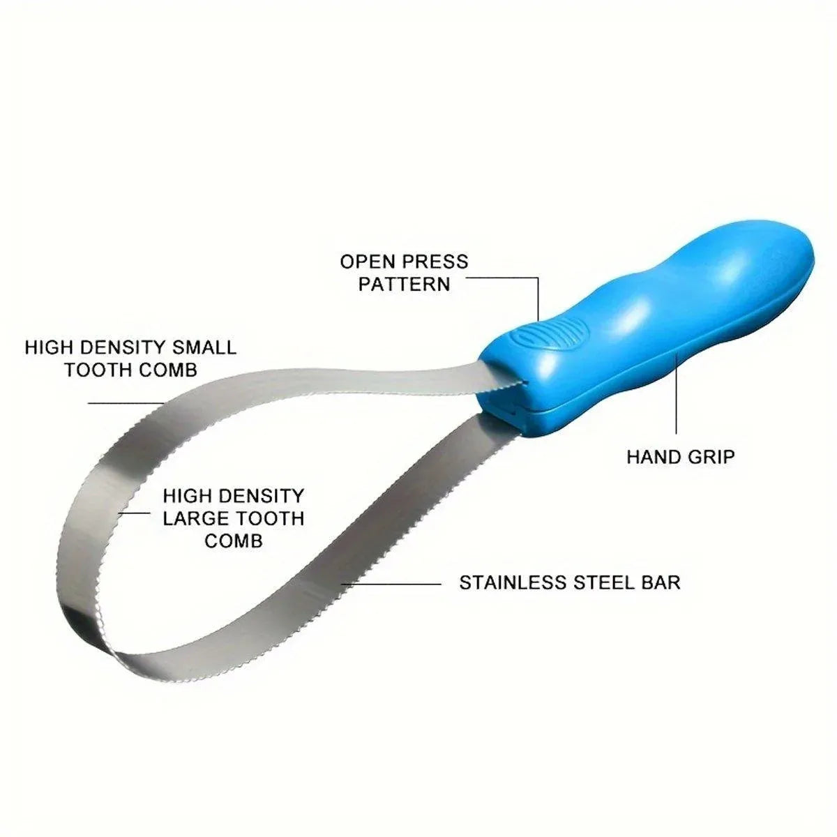 Dual-Sided Pet Grooming Comb - Blue, 28 × 7.2 cm