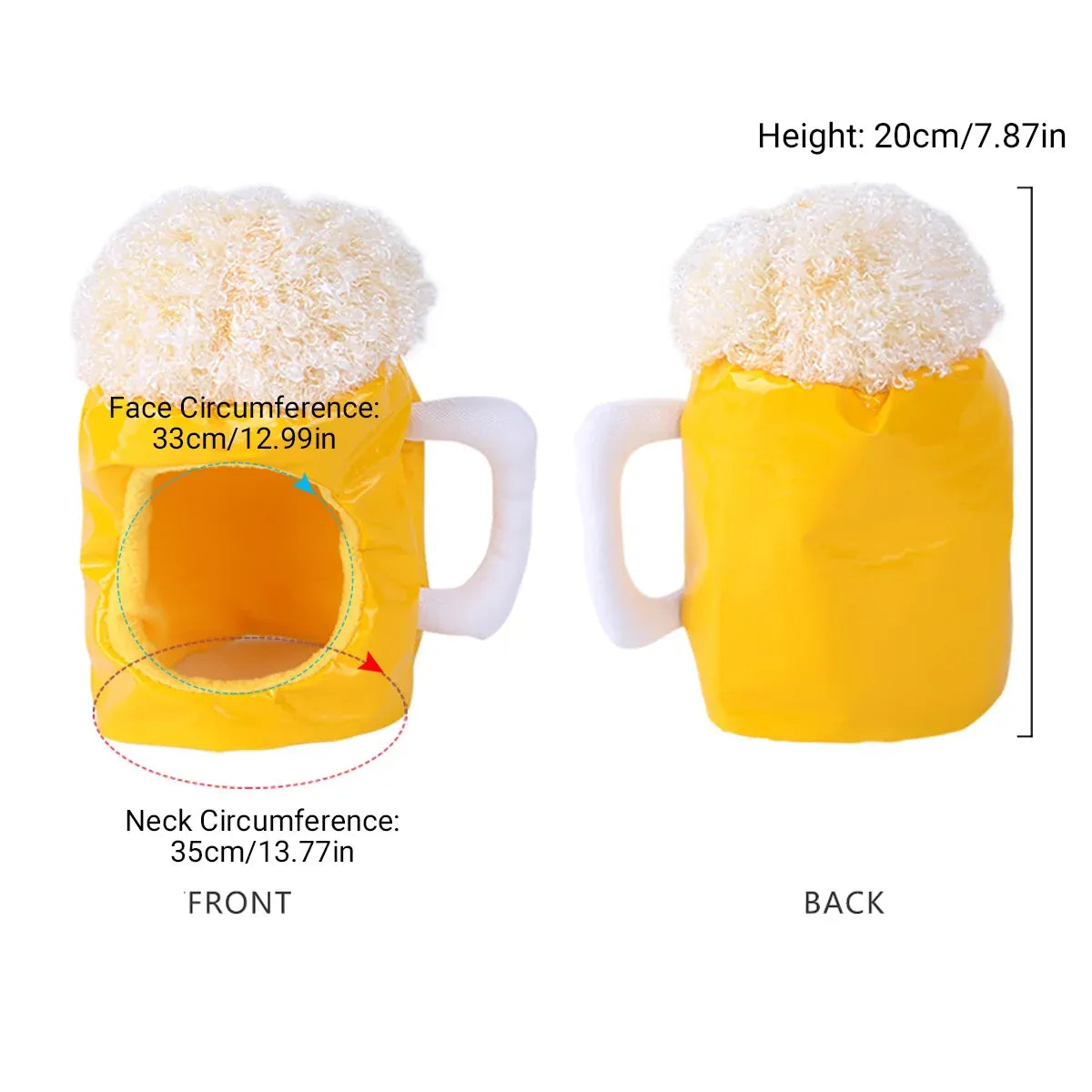 Beer Mug Costume Hat for Dogs & Cats – supplier product photograph 3 of 12