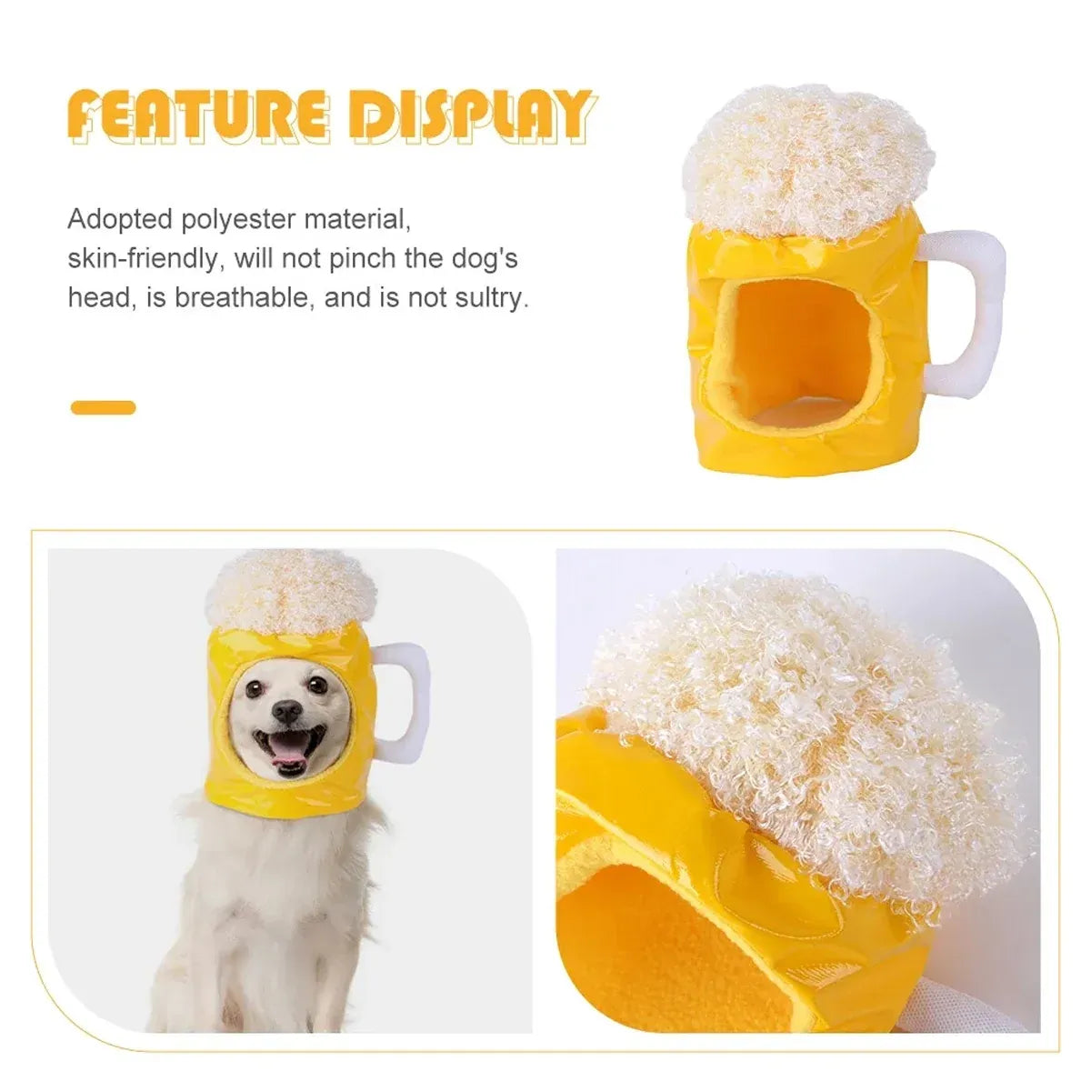 Beer Mug Costume Hat for Dogs & Cats – supplier product photograph 5 of 12