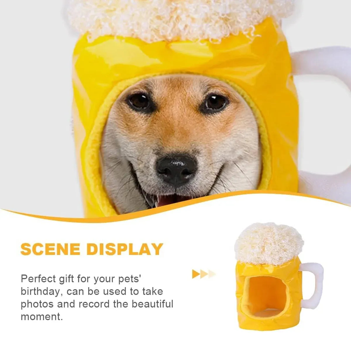 Beer Mug Costume Hat for Dogs & Cats – supplier product photograph 10 of 12
