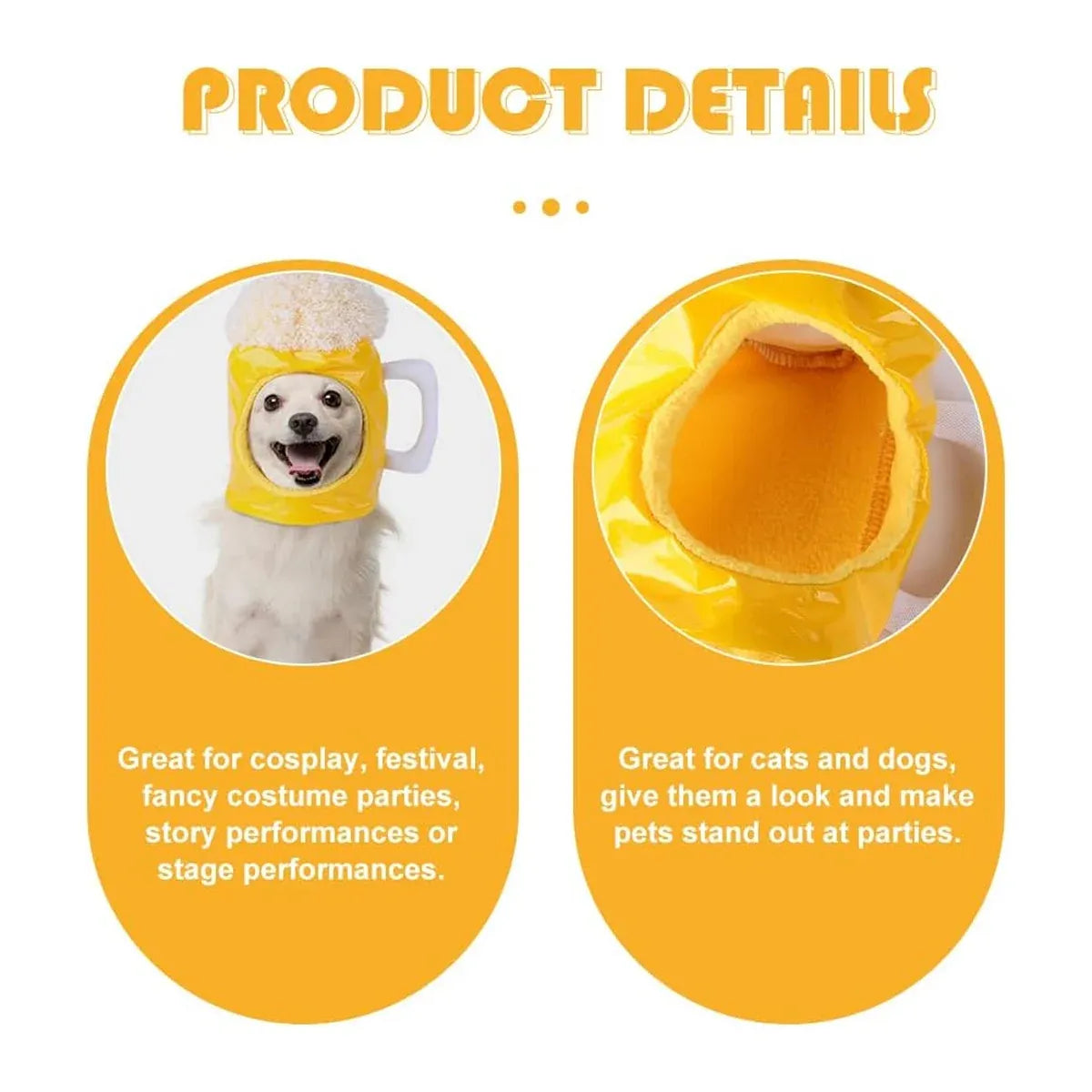 Beer Mug Costume Hat for Dogs & Cats – supplier product photograph 12 of 12