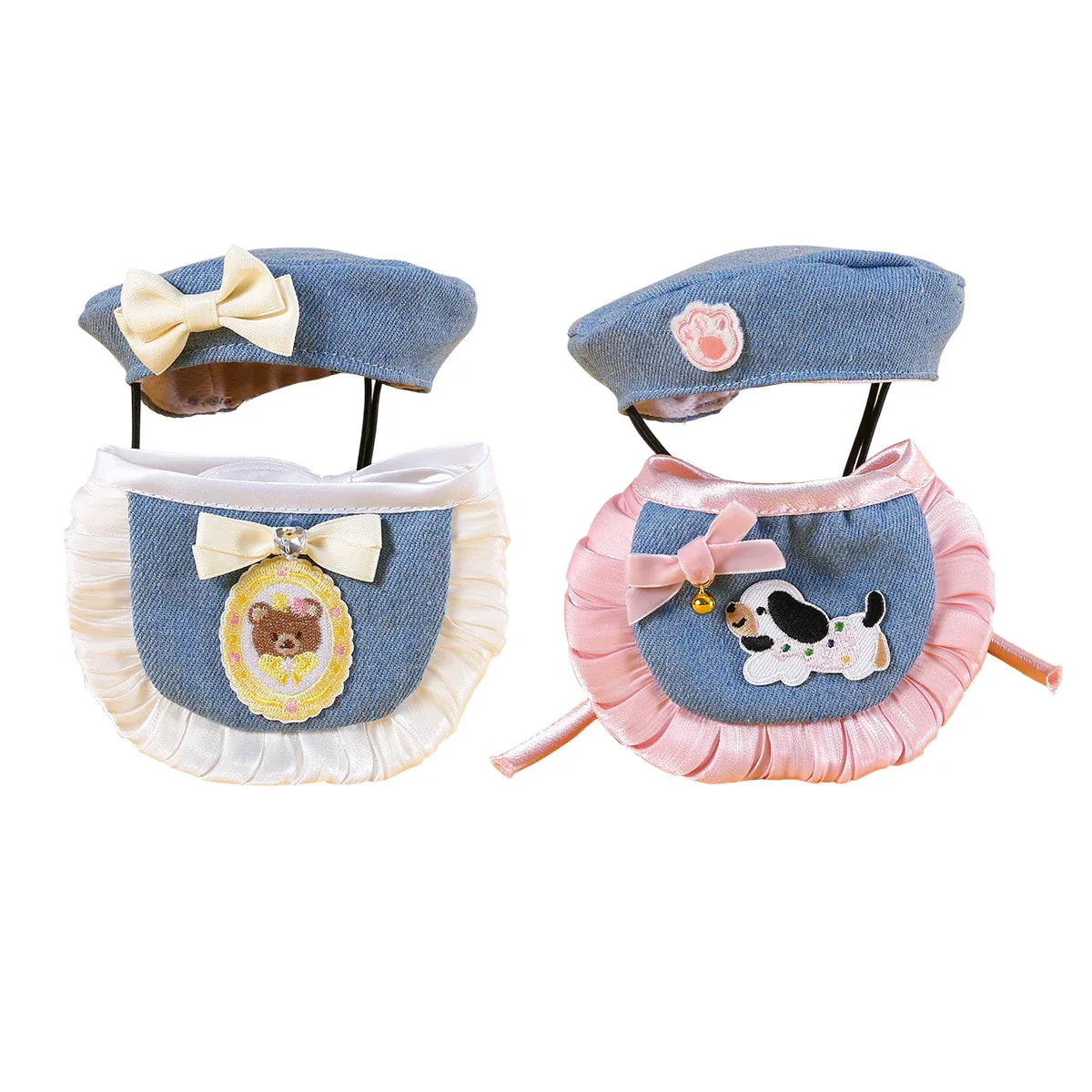 Lace Pet Costume Bib & Hat Set - Pink – supplier product photograph 3 of 13