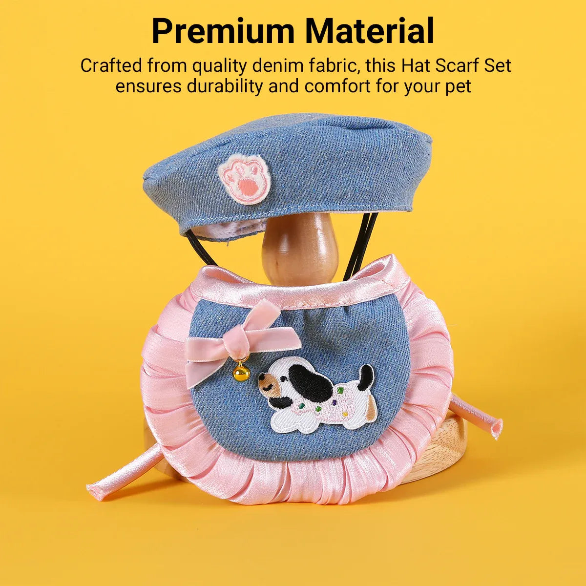 Lace Pet Costume Bib & Hat Set - Pink – supplier product photograph 8 of 13