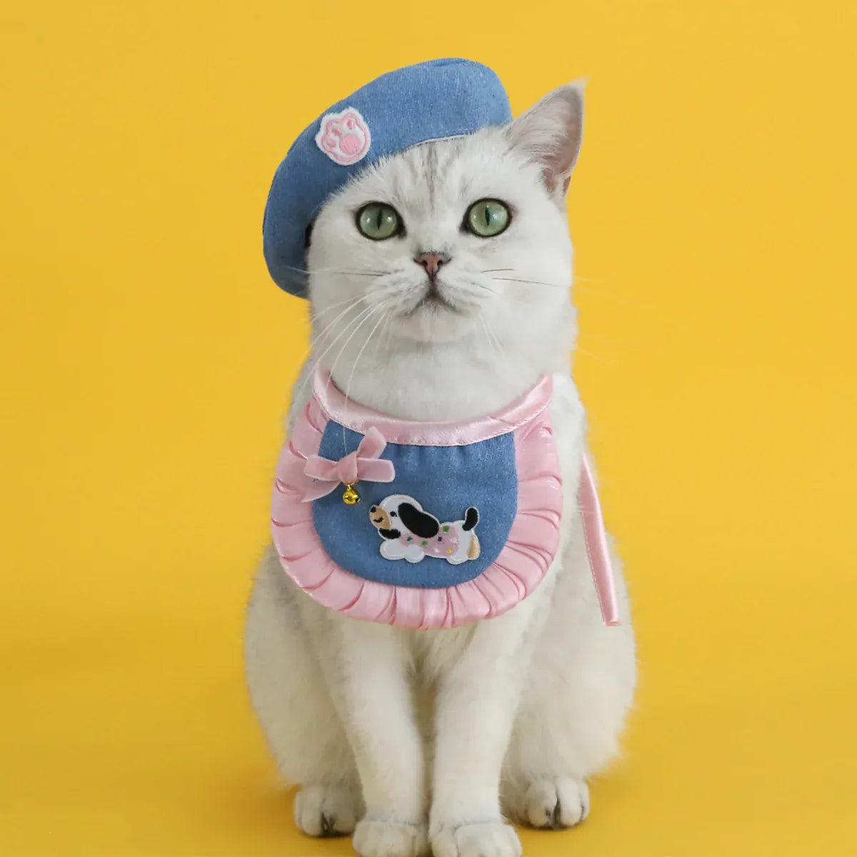 Lace Pet Costume Bib & Hat Set - Pink – supplier product photograph 13 of 13