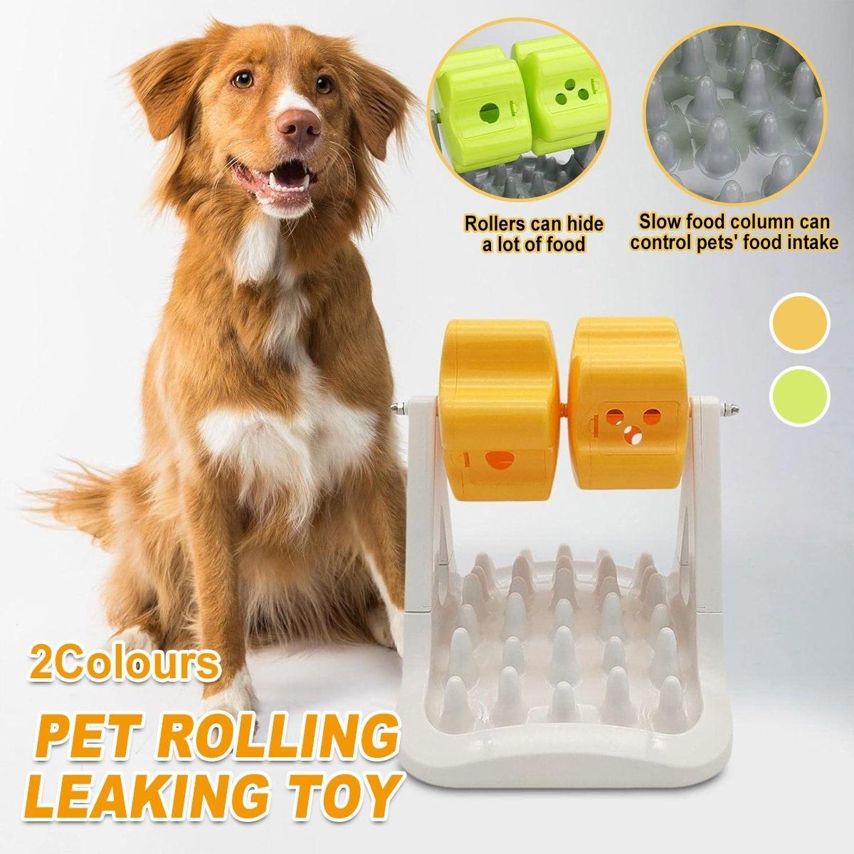 Dual-Roller Dog Treat Dispensing Activity Toy - Orange, 31.5 cm