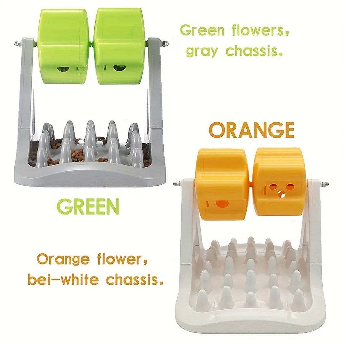 Dual-Roller Dog Treat Dispensing Activity Toy - Orange, 31.5 cm