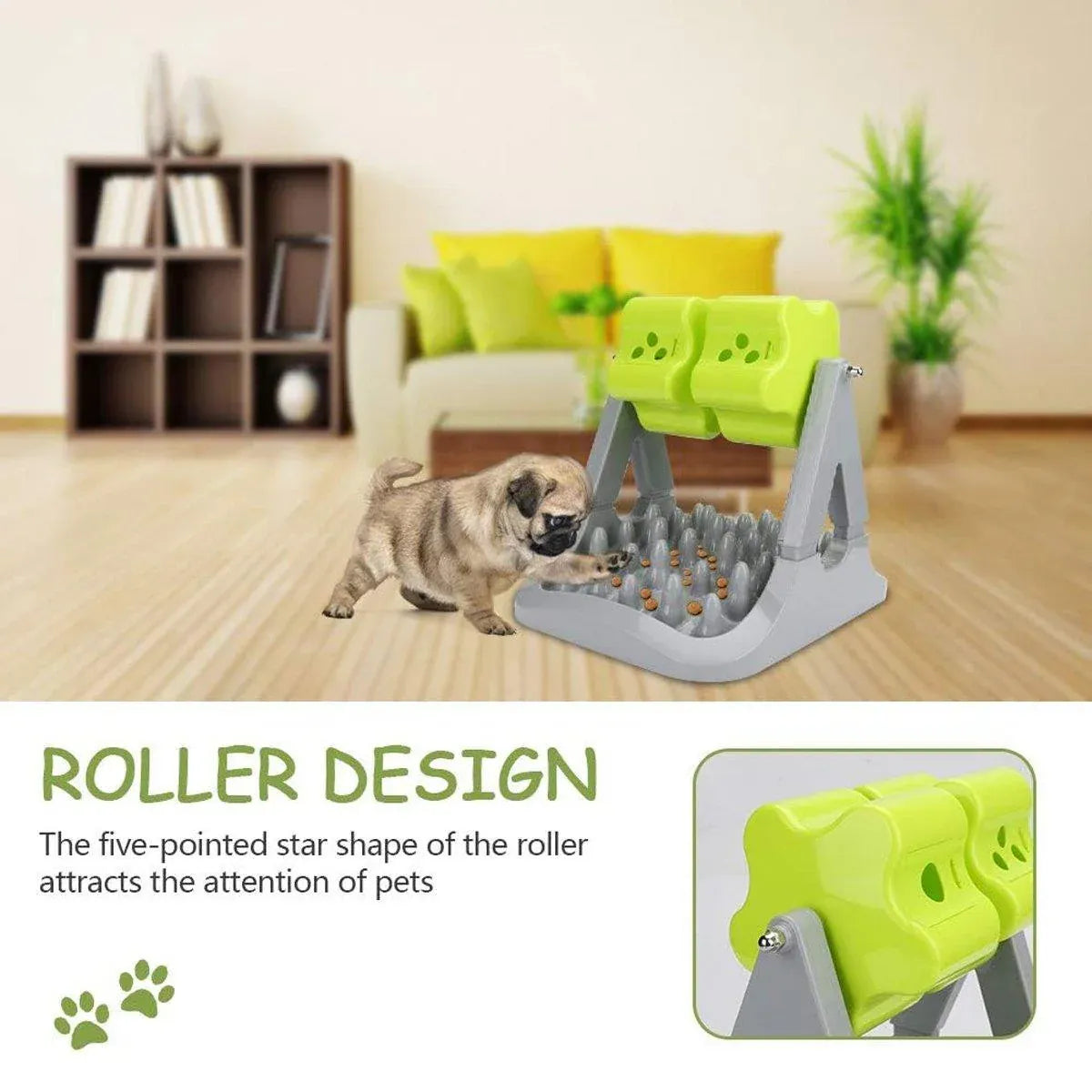 Dual-Roller Dog Treat Dispensing Activity Toy - Orange, 31.5 cm