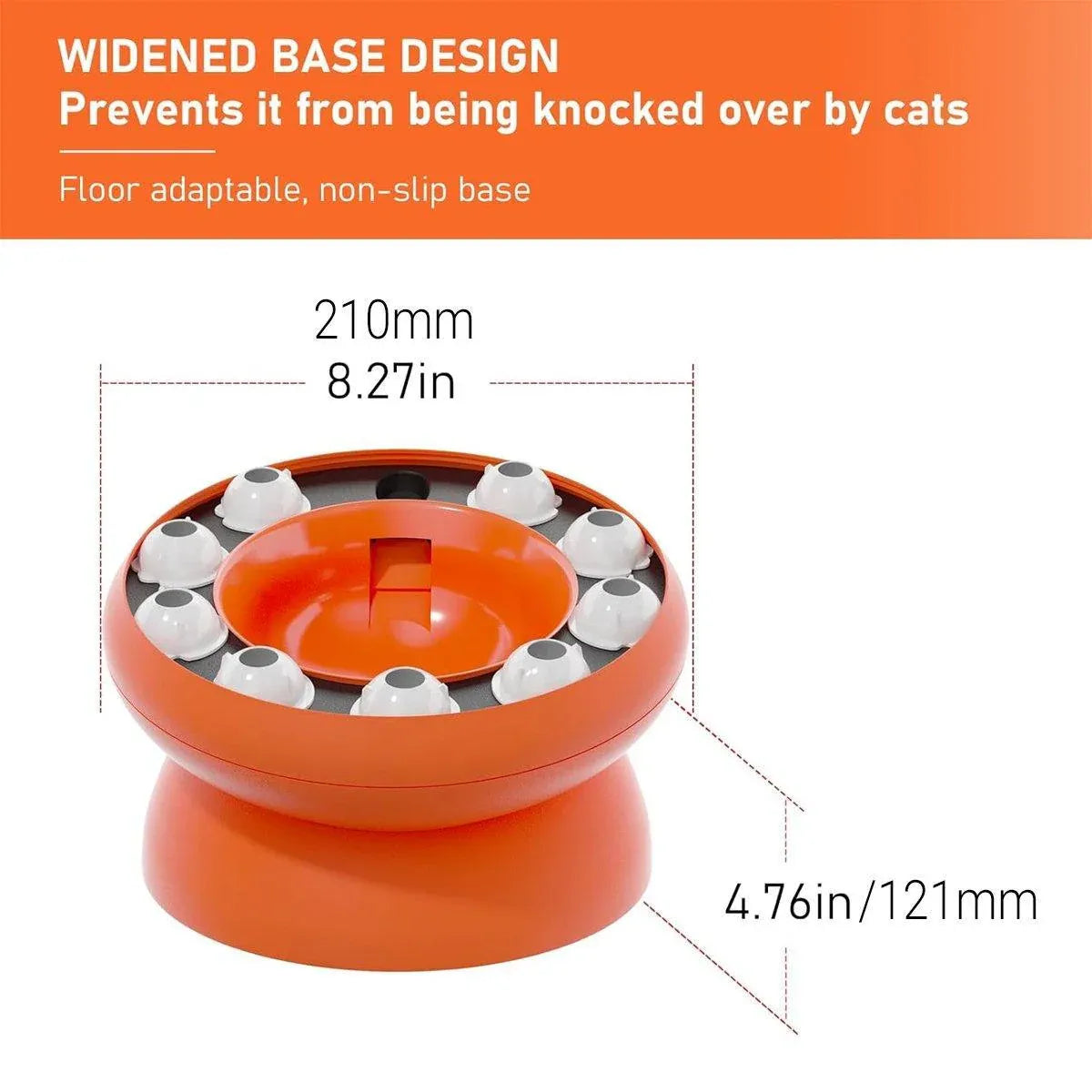 15° Tilted Rotating Puzzle Pet Slow Feeder – Pink, 21 × 12.1 cm