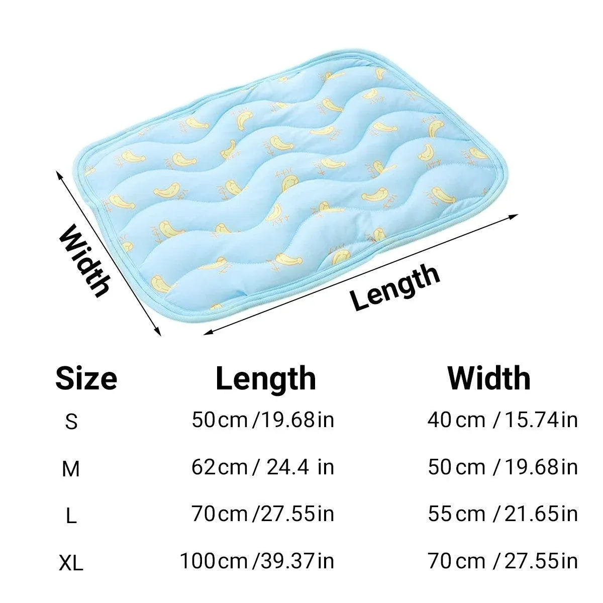 Cooling-Feel Fabric Pet Resting Mat - Blue, M, 62 × 50 cm