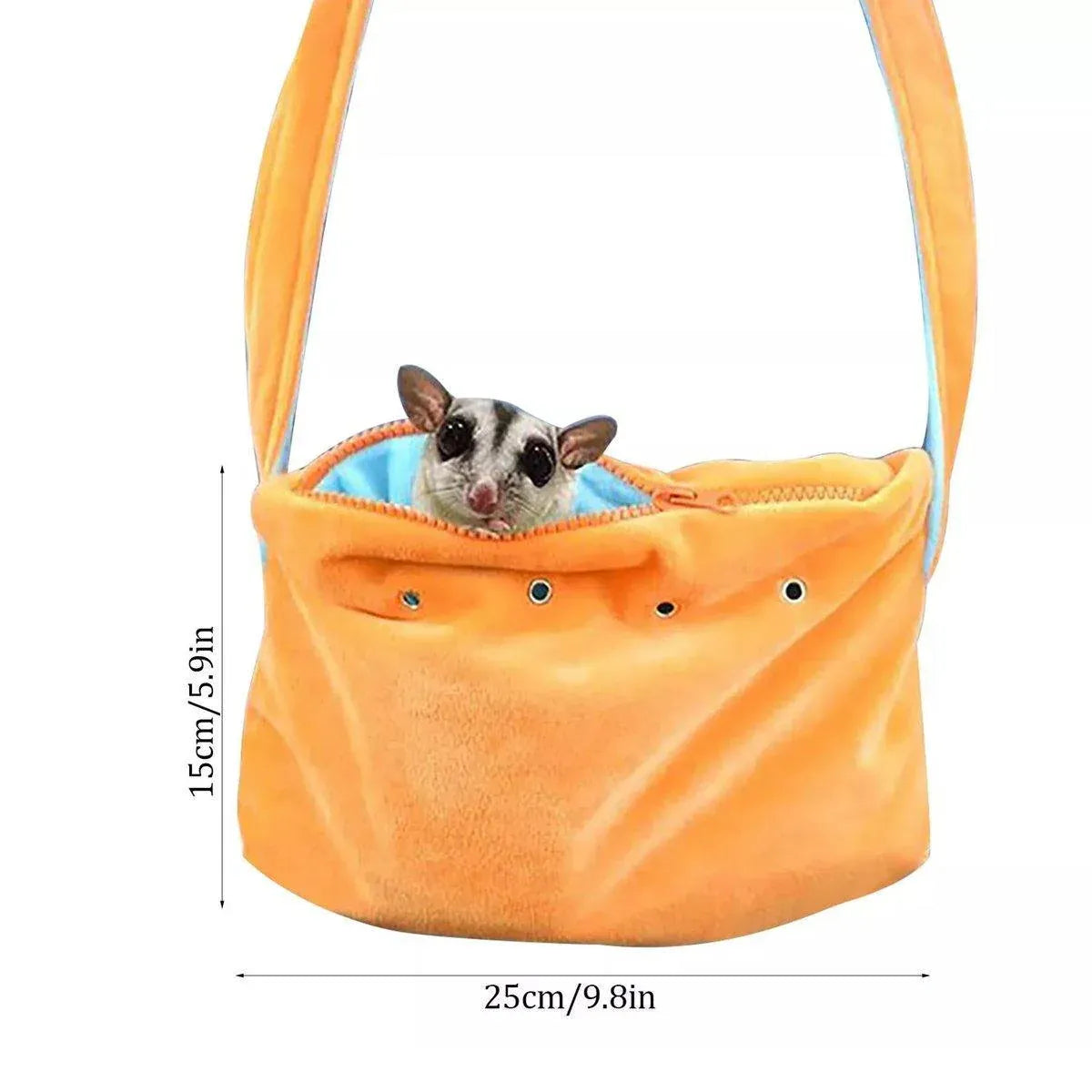 Soft Orange Small-Animal Carry Pouch with Shoulder Strap - 15 × 25 cm