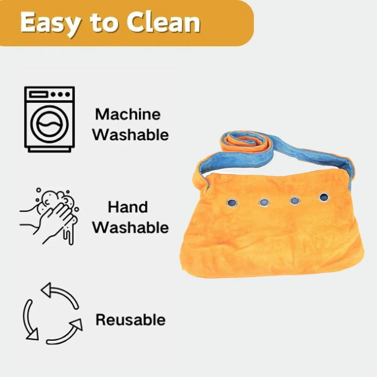 Soft Orange Small-Animal Carry Pouch with Shoulder Strap - 15 × 25 cm