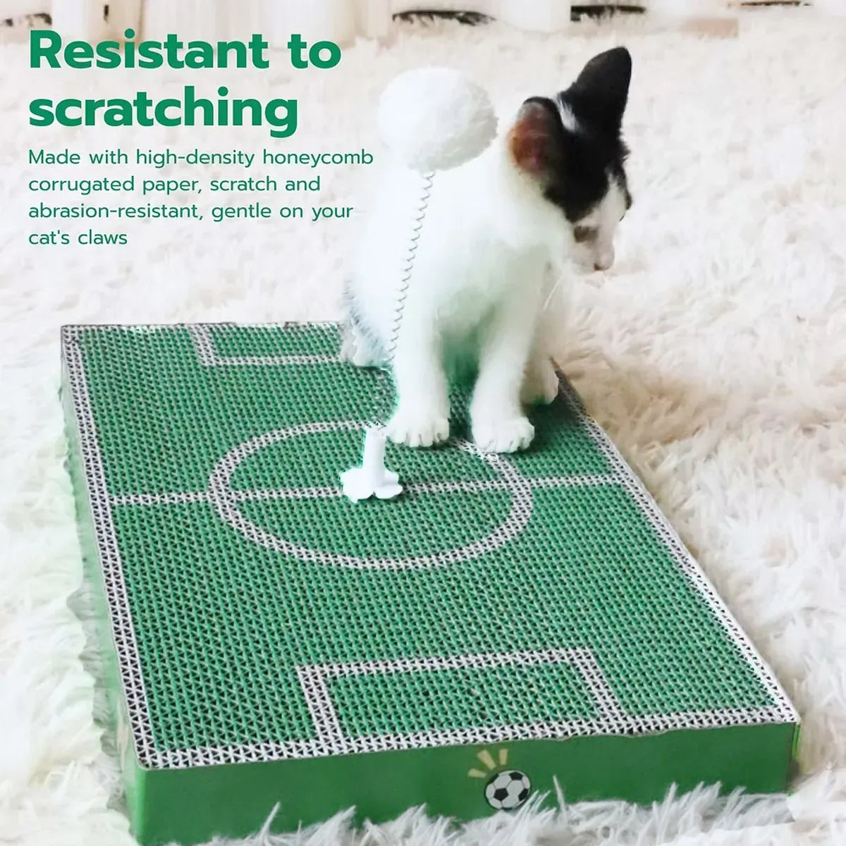 Football-Field Cardboard Cat Scratching Board - product photo 4 of 13