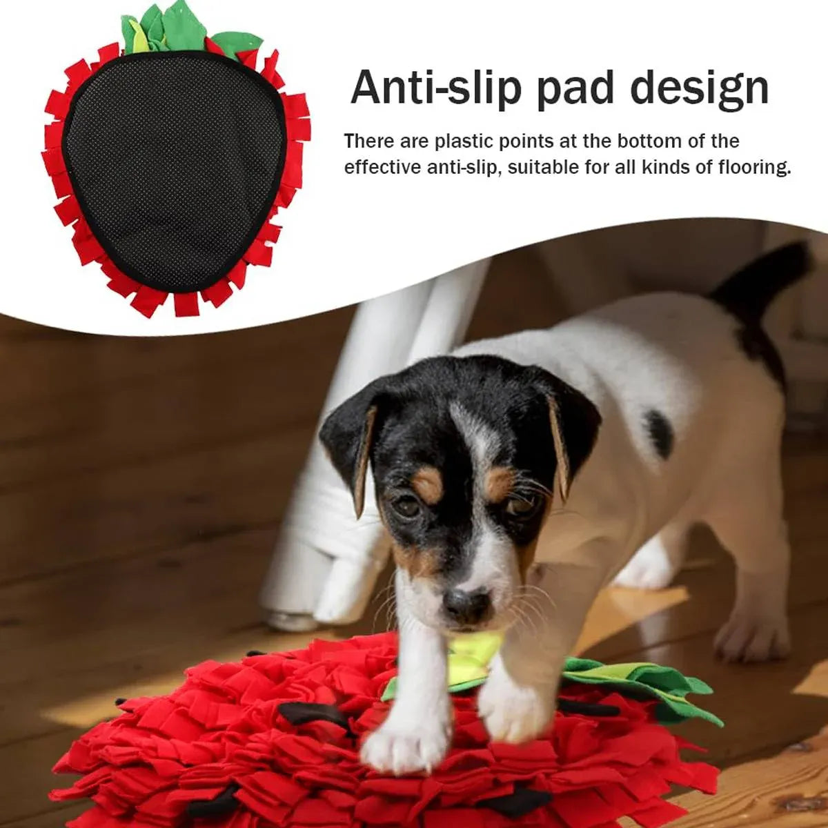 Strawberry-Shaped Pet Snuffle & Treat-Search Mat - 45 × 35 cm