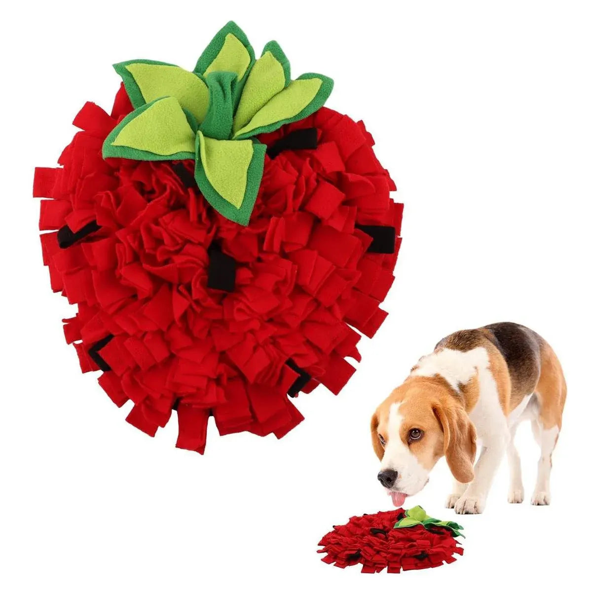 Strawberry-Shaped Pet Snuffle & Treat-Search Mat - 45 × 35 cm
