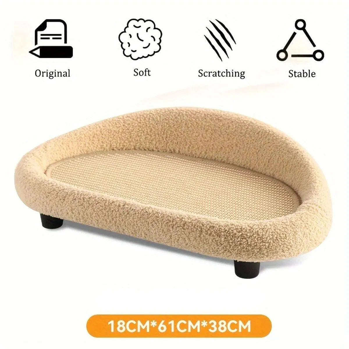 Grey Sisal Cat Scratcher Sofa & Lounger - Approx. 61 × 38 × 18 cm - product photo 5 of 14