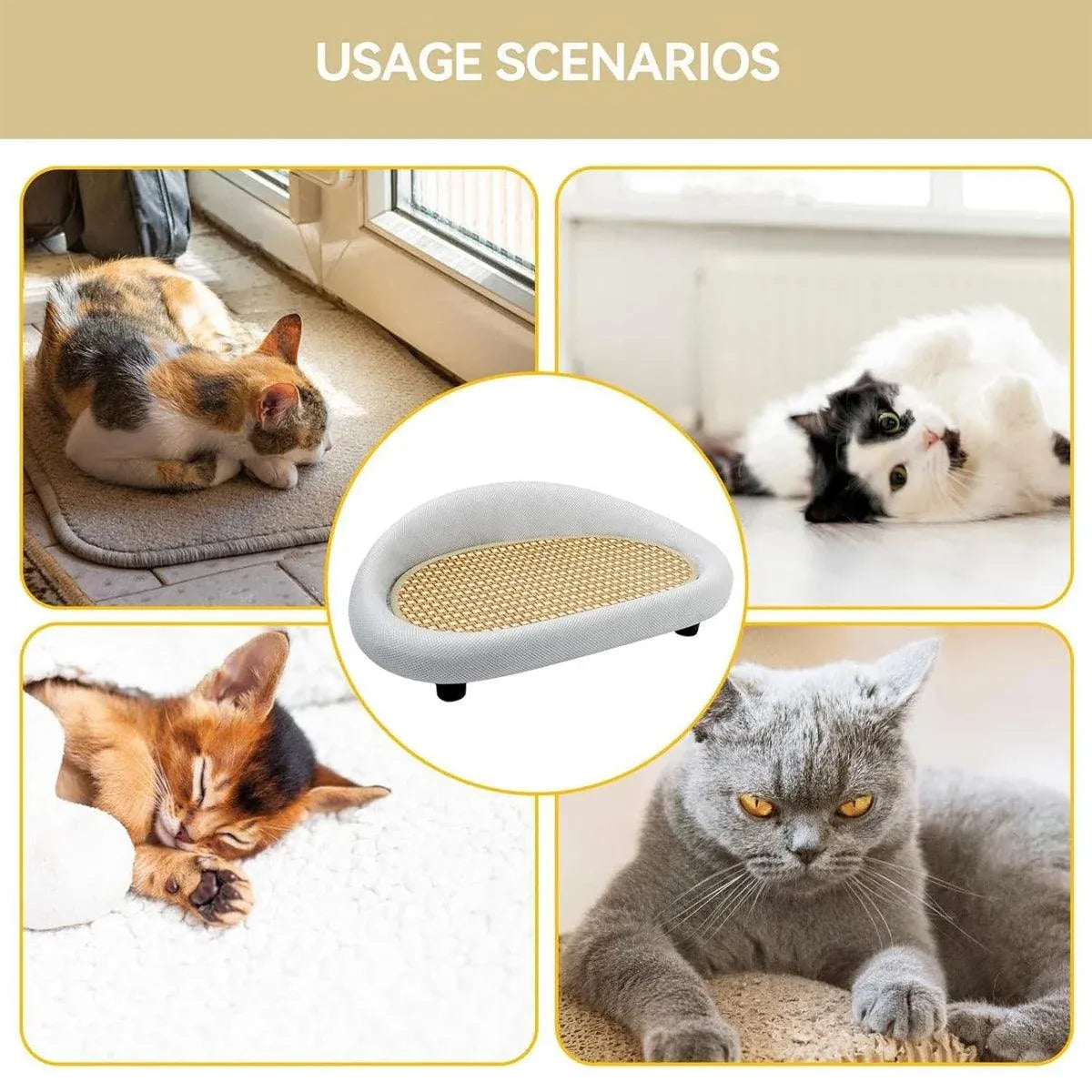 Grey Sisal Cat Scratcher Sofa & Lounger - Approx. 61 × 38 × 18 cm - product photo 7 of 14